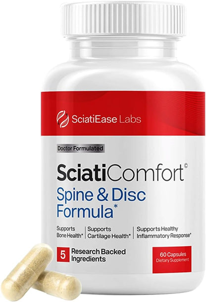 SciatiEase SciatiComfort Spine & Disc Support Supplement, 30 Day Supply SciatiEase