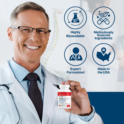 SciatiEase SciatiComfort Spine & Disc Support Supplement, 30 Day Supply SciatiEase