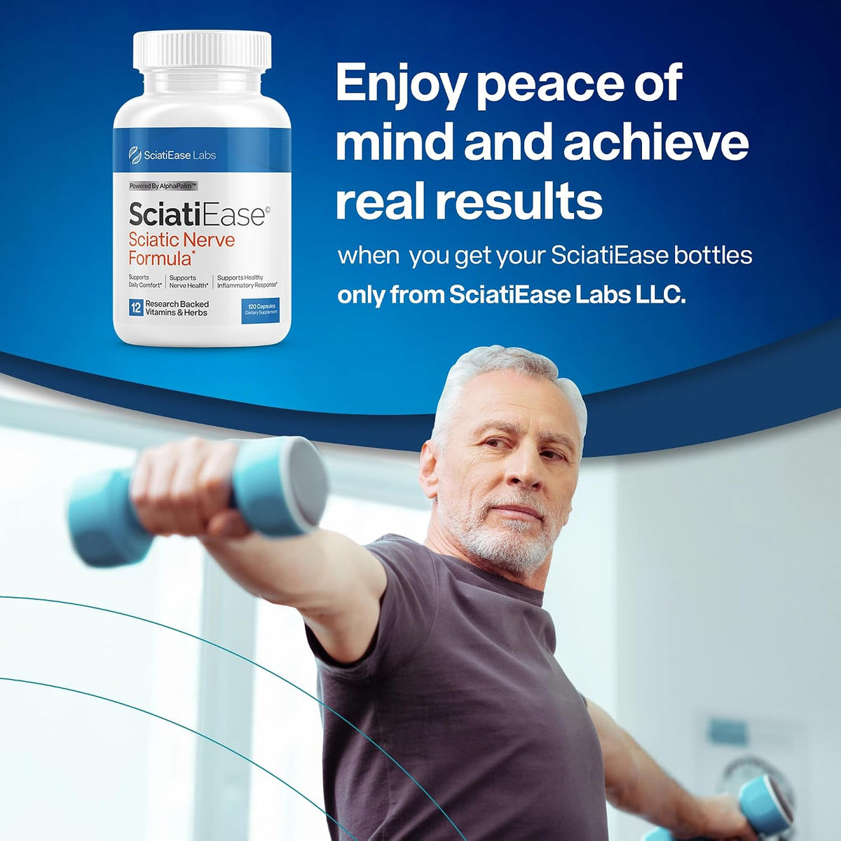 SciatiEase Sciatic Nerve Health Support Supplement, 120 Capsules SciatiEase