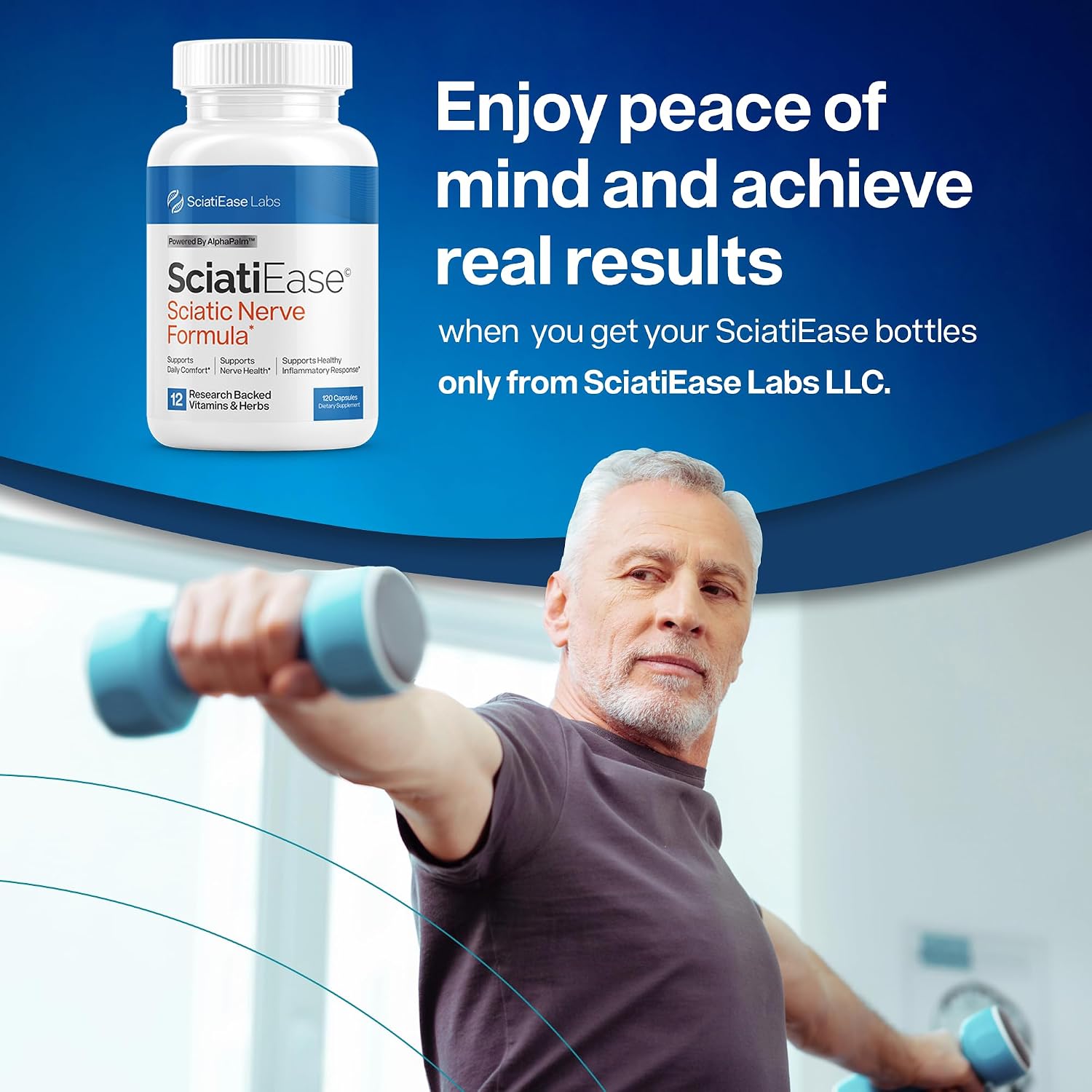 SciatiEase Sciatic Nerve Health Support Supplement, 120 Capsules SciatiEase